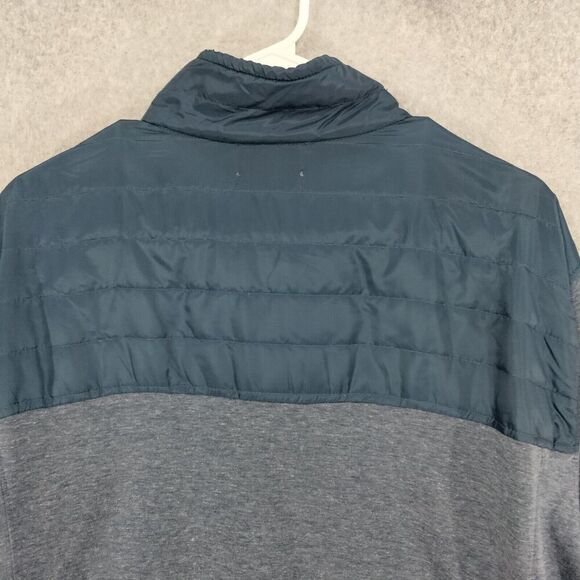Eddie Bauer Mens Size XL Mixed Media Pullover Sweatshirt Blue Gray 1/4 Zip - Picture 8 of 11